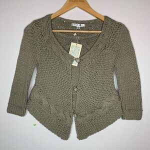 NWT Blue Tassel crop cardigan. Small